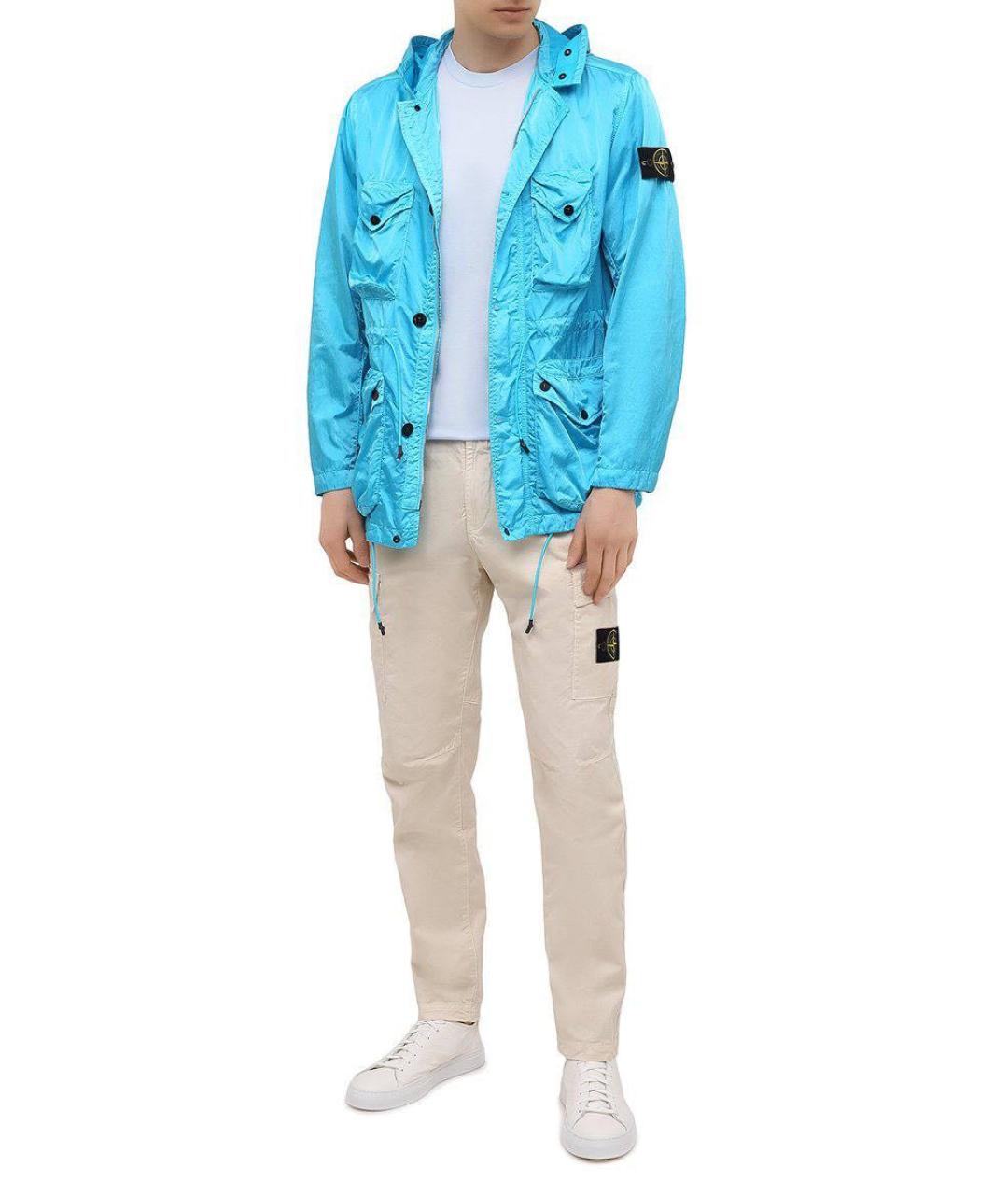 STONE ISLAND Голубая полиамидовая куртка, фото 4