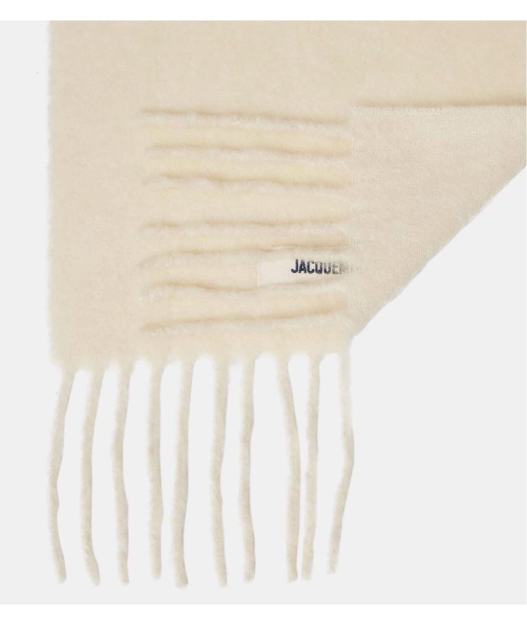 JACQUEMUS Бежевый шерстяной шарф, фото 4