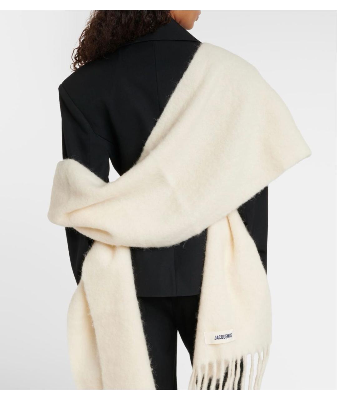 JACQUEMUS Бежевый шерстяной шарф, фото 3