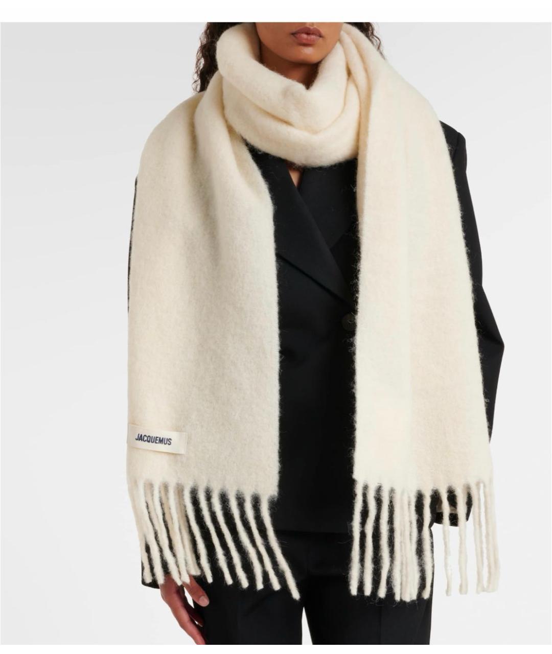 JACQUEMUS Бежевый шерстяной шарф, фото 2