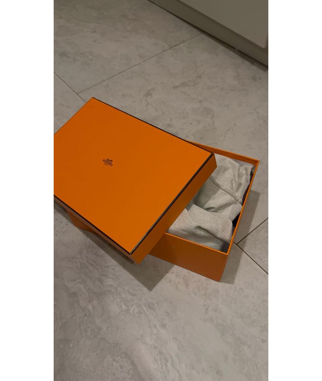 HERMES Серые текстильные кроссовки, фото 5