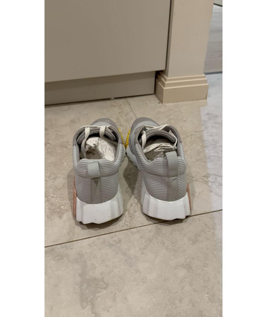 HERMES Серые текстильные кроссовки, фото 4