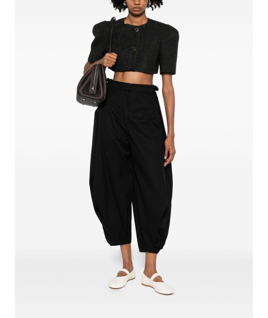 LOEWE Черные хлопковые брюки широкие, фото 3