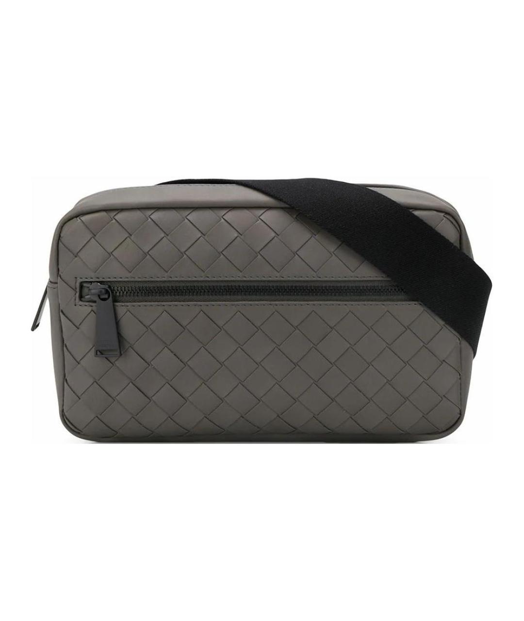 BOTTEGA VENETA Серая кожаная поясная сумка, фото 1