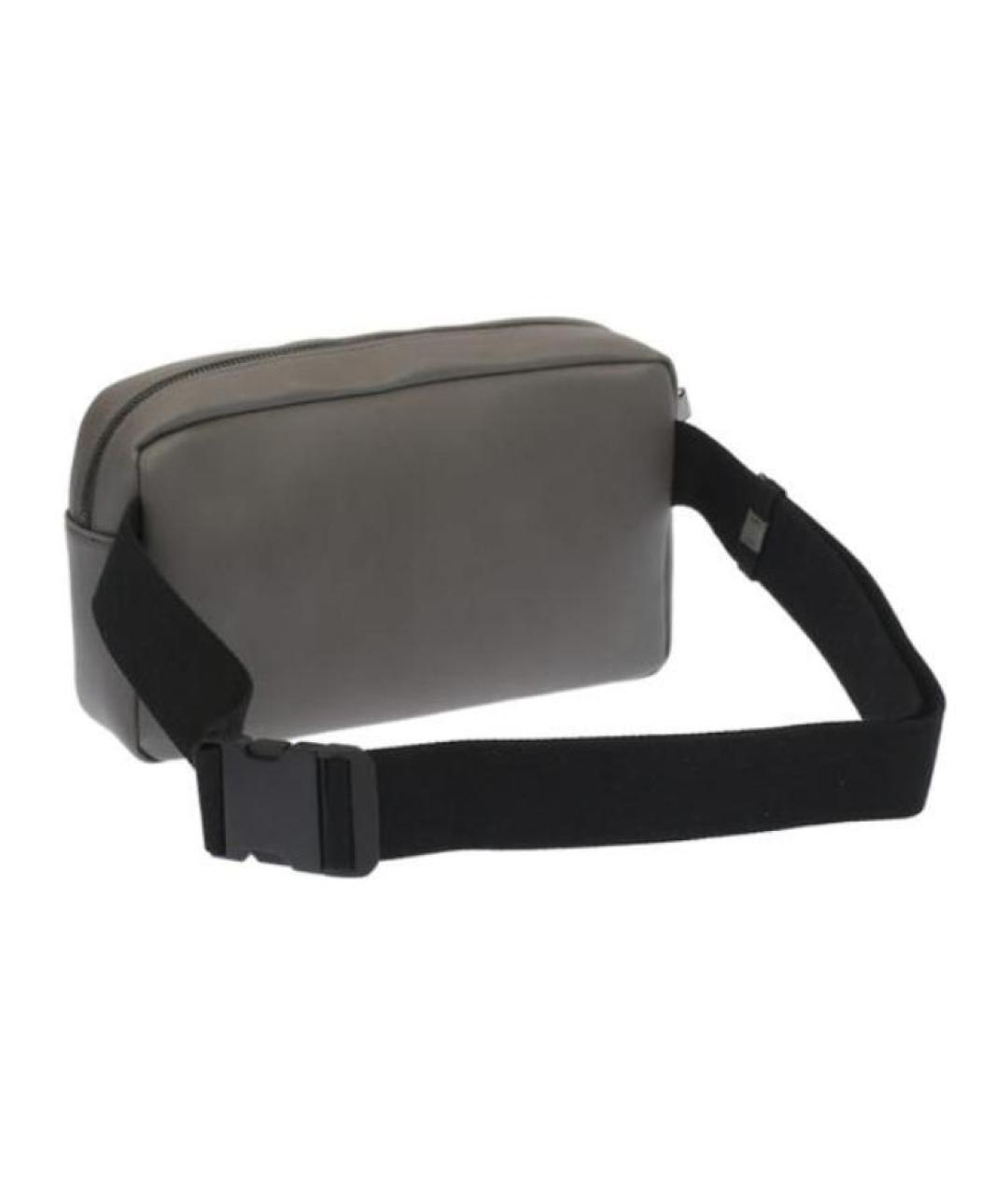 BOTTEGA VENETA Серая кожаная поясная сумка, фото 2