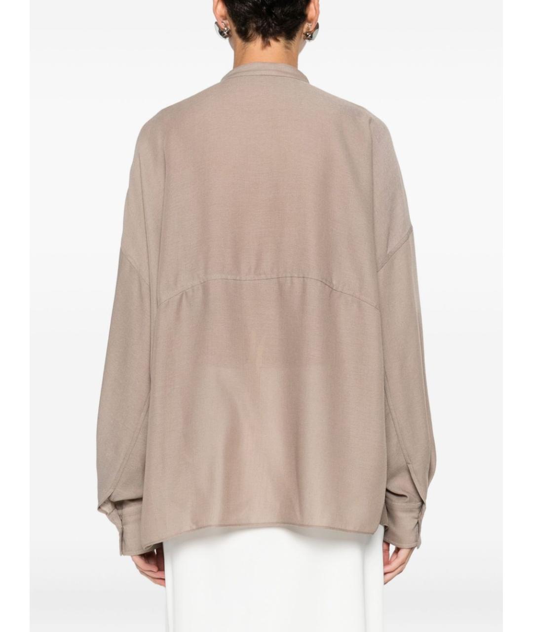 BRUNELLO CUCINELLI Бежевая шелковая рубашка, фото 2