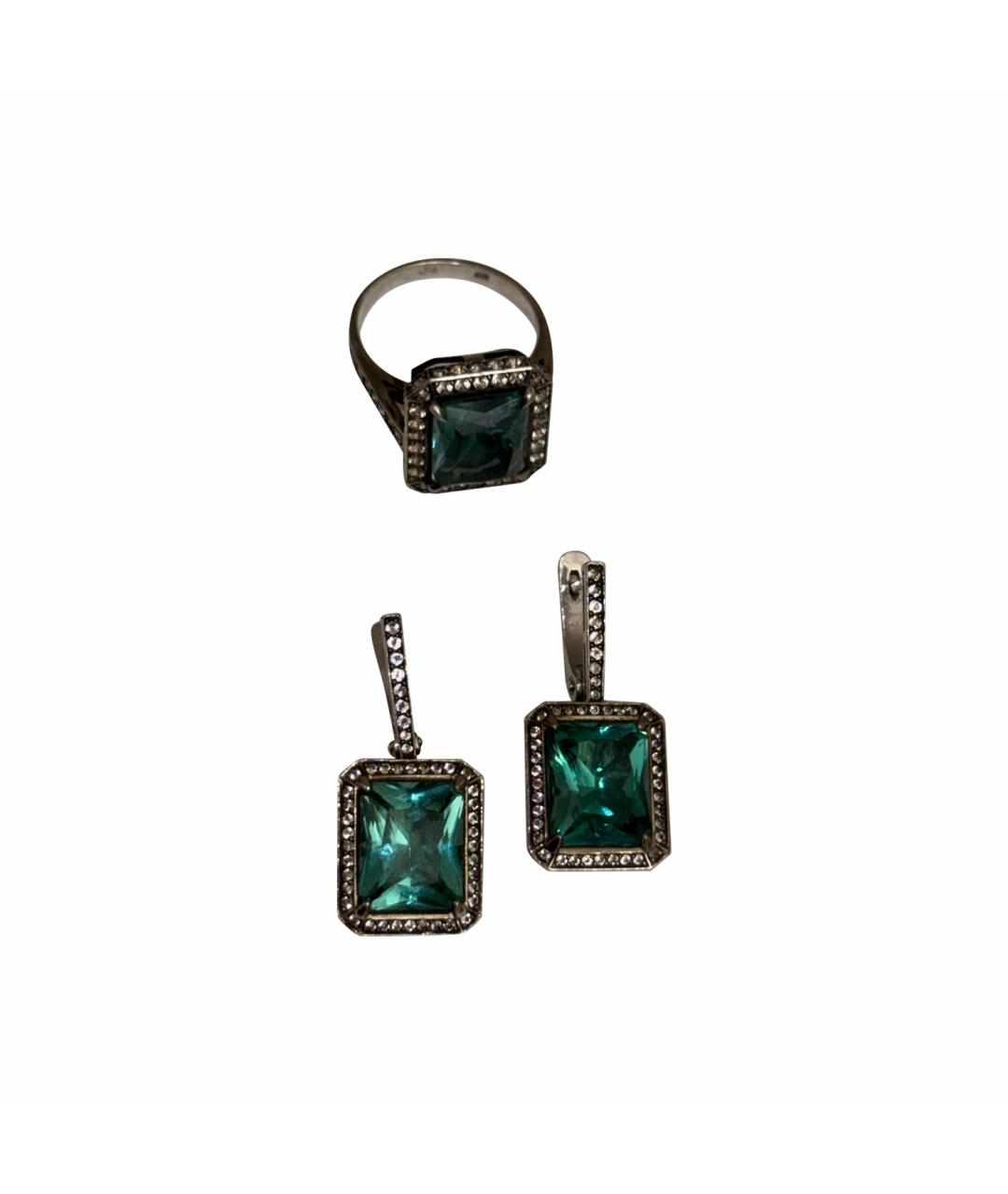 AXENOFF Зеленый серебряный комплект, фото 1