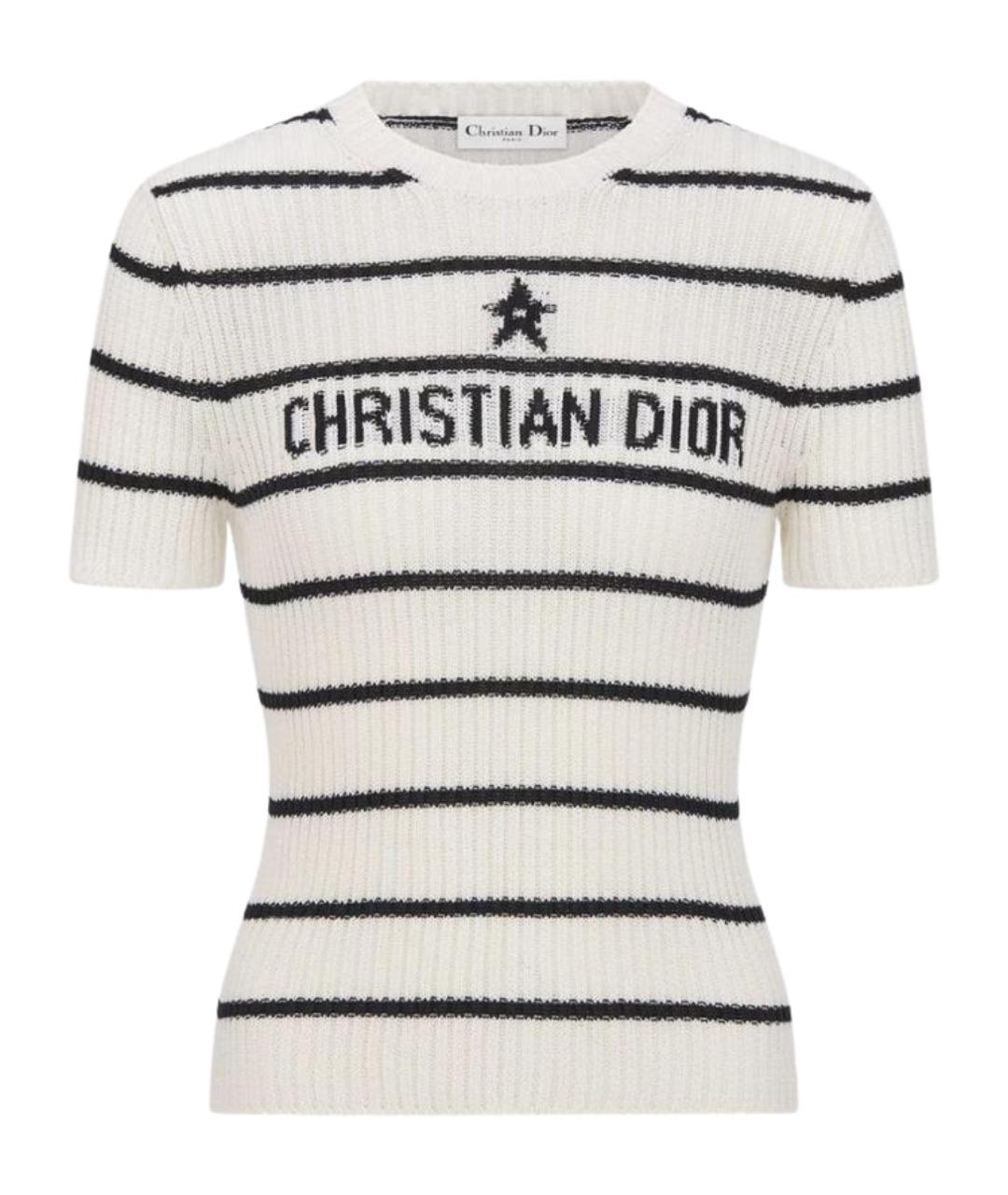 CHRISTIAN DIOR Белый хлопковый джемпер / свитер, фото 1