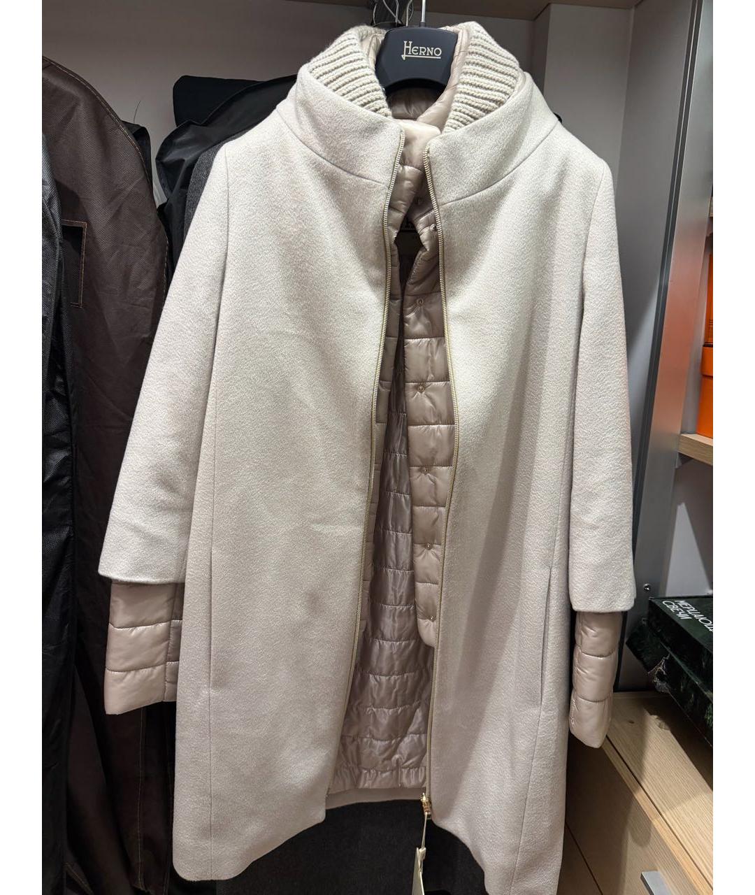 HERNO Бежевое кашемировое пальто, фото 6