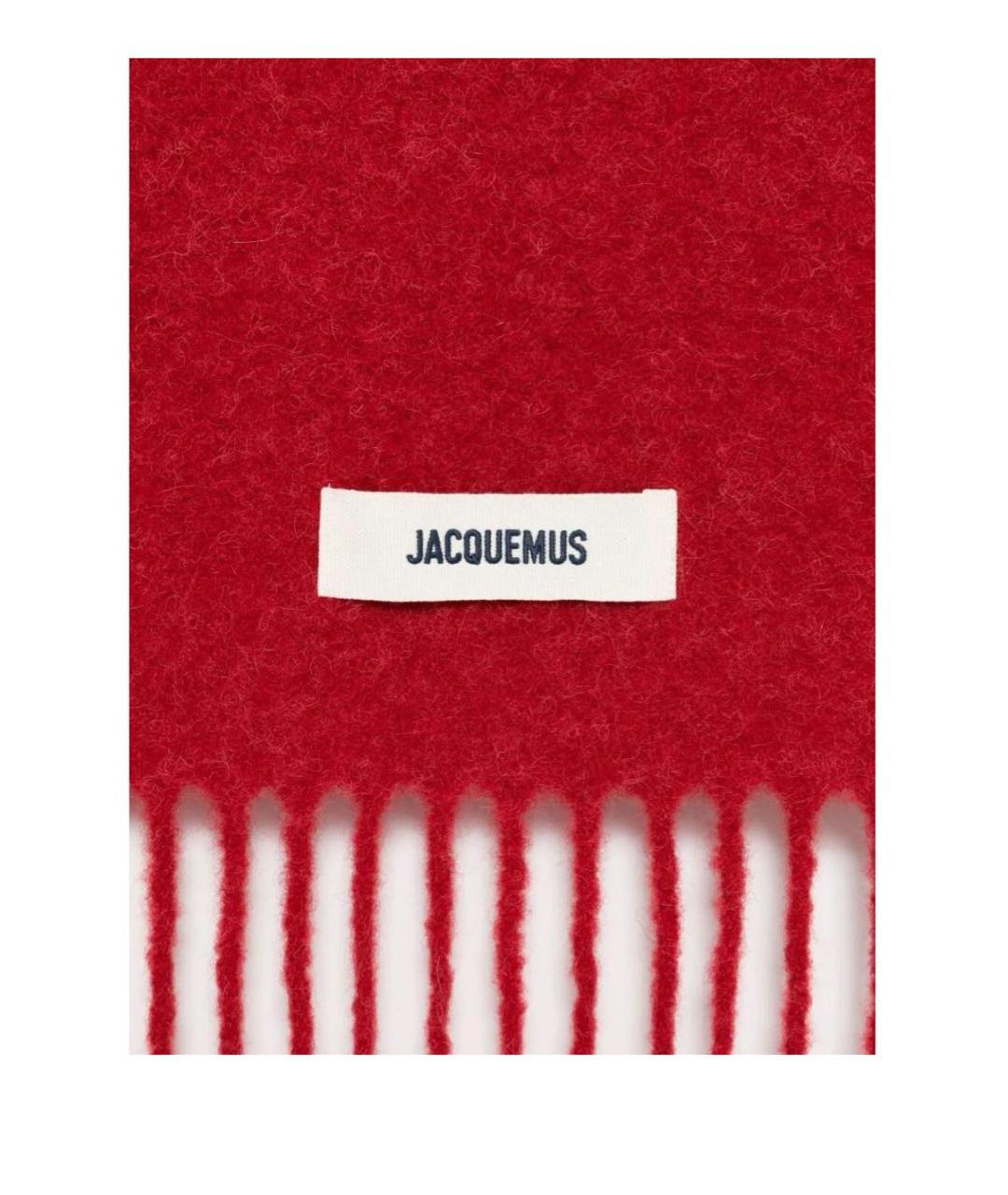 JACQUEMUS Красный шерстяной шарф, фото 2
