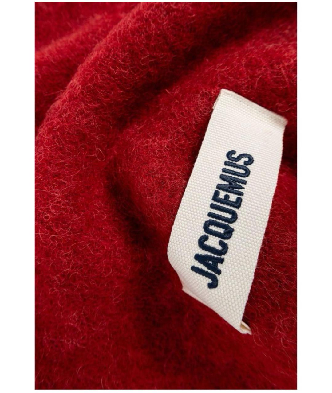 JACQUEMUS Красный шерстяной шарф, фото 3