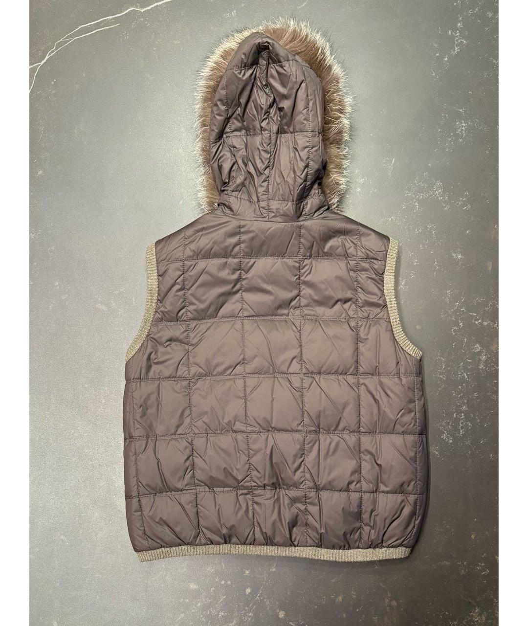 BRUNELLO CUCINELLI Коричневый кашемировый жилет, фото 2