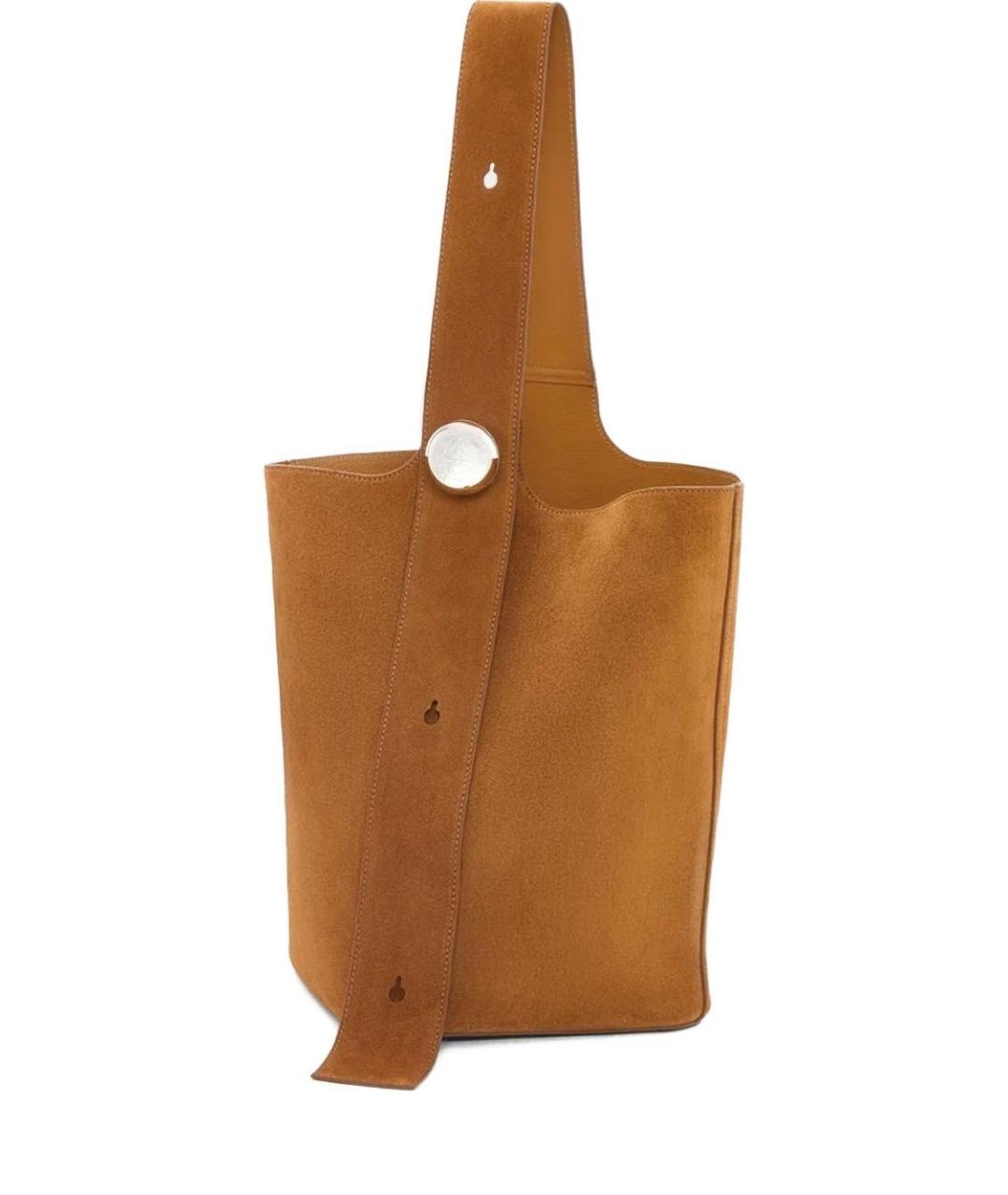 LOEWE Коричневая замшевая сумка тоут, фото 1