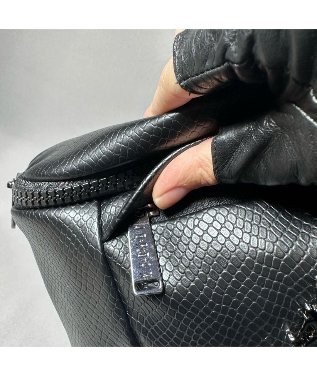 JORDAN Черная кожаная поясная сумка, фото 5