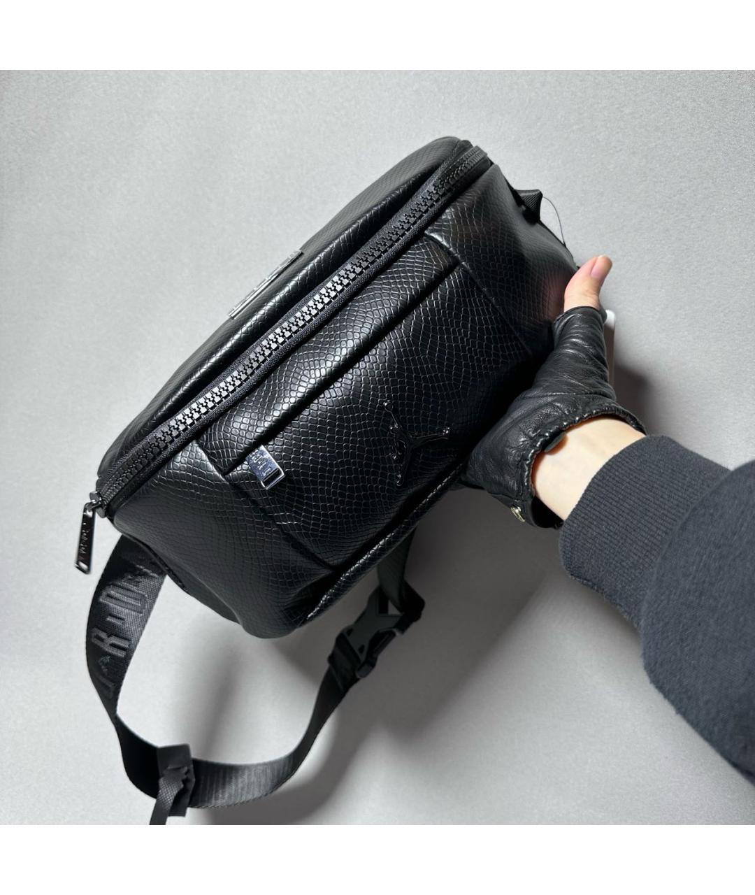 JORDAN Черная кожаная поясная сумка, фото 9