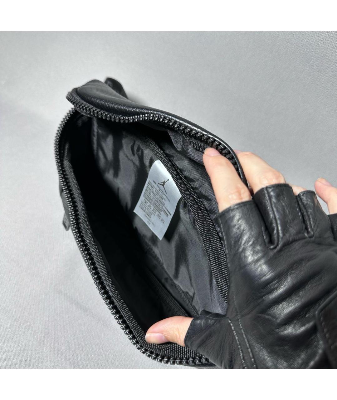 JORDAN Черная кожаная поясная сумка, фото 3
