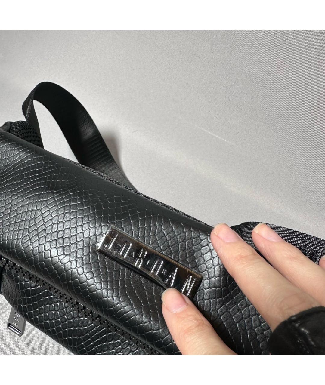 JORDAN Черная кожаная поясная сумка, фото 6