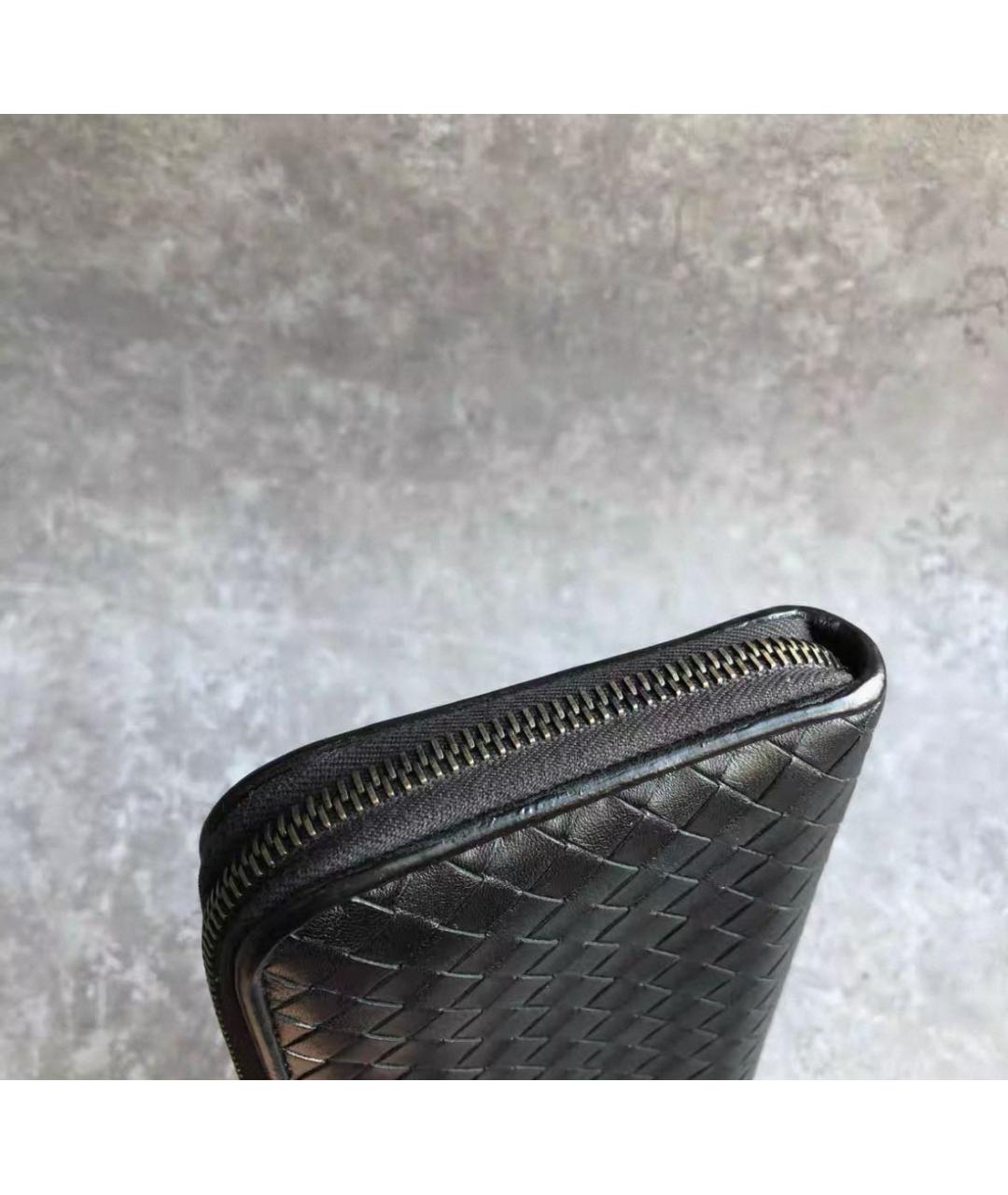 BOTTEGA VENETA Черный кожаный кошелек, фото 5