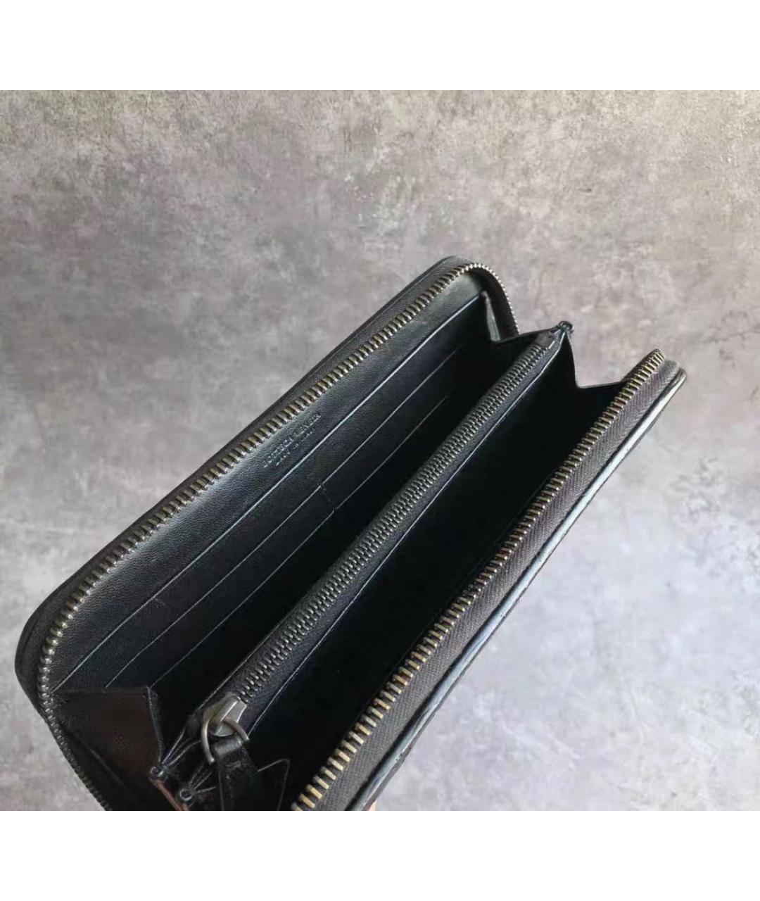 BOTTEGA VENETA Черный кожаный кошелек, фото 3