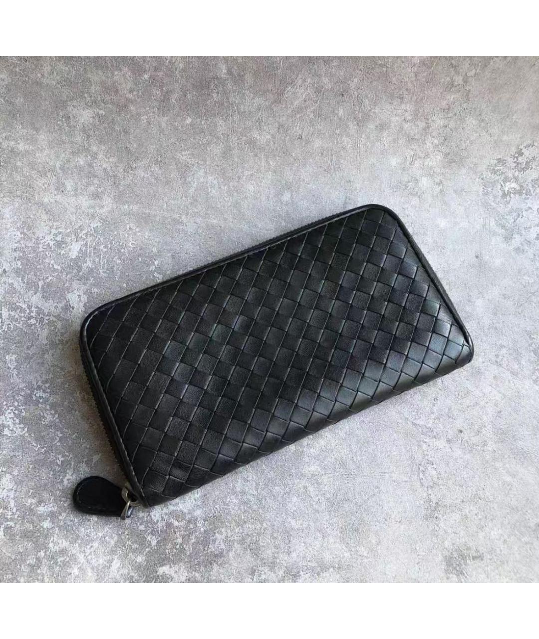BOTTEGA VENETA Черный кожаный кошелек, фото 6