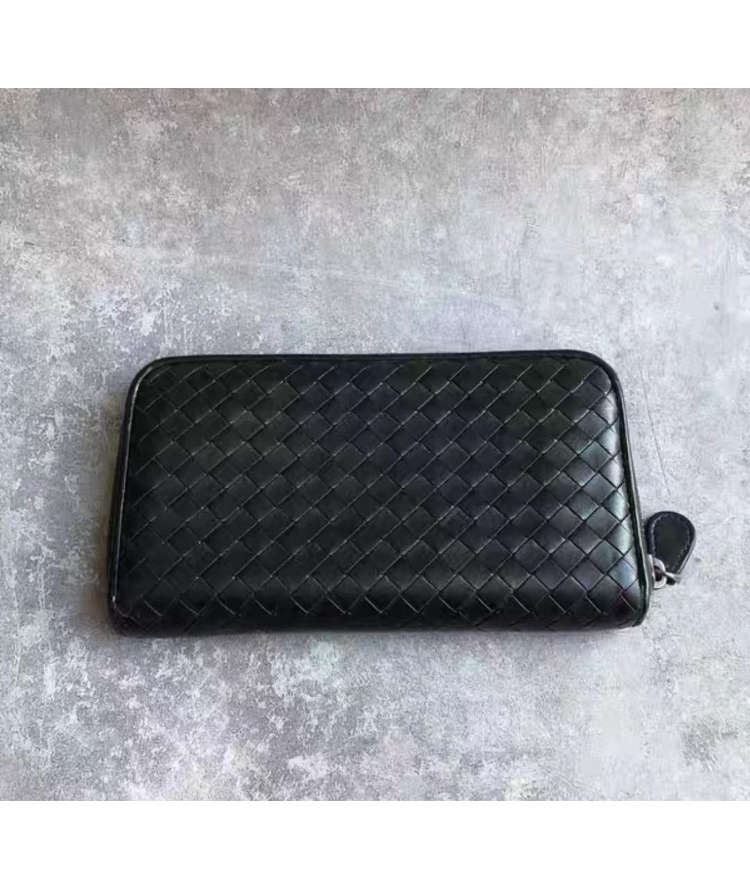 BOTTEGA VENETA Черный кожаный кошелек, фото 2