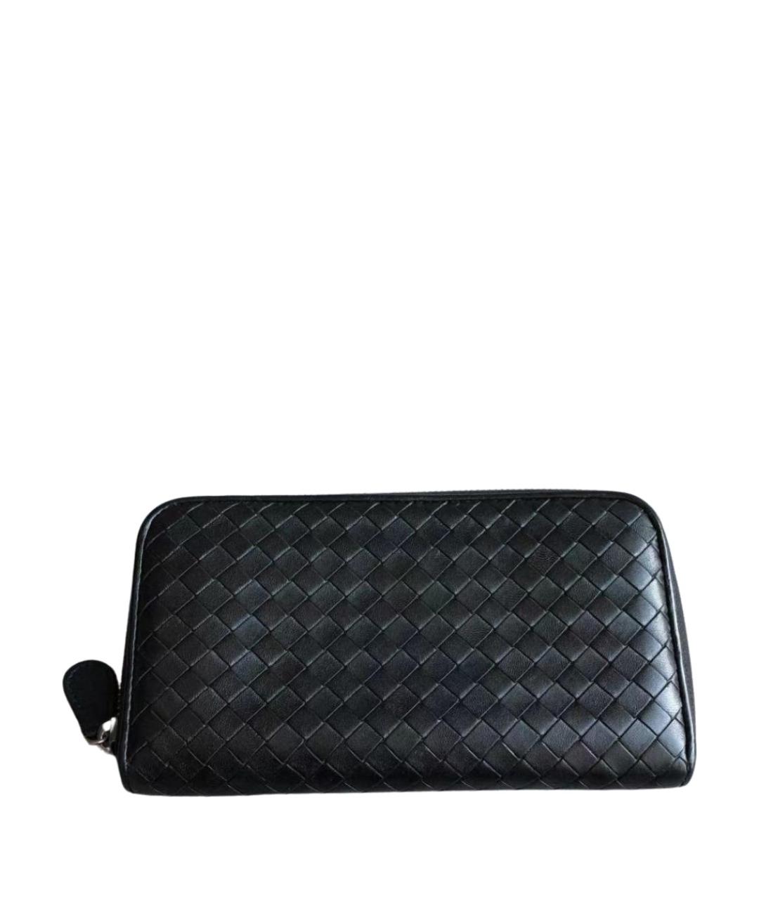 BOTTEGA VENETA Черный кожаный кошелек, фото 1