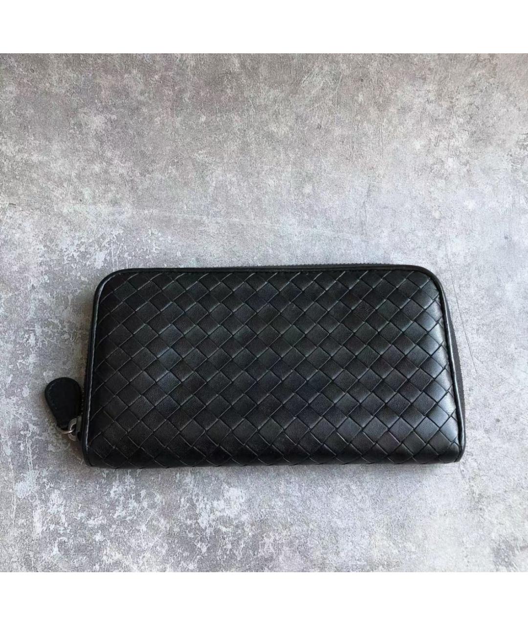 BOTTEGA VENETA Черный кожаный кошелек, фото 7