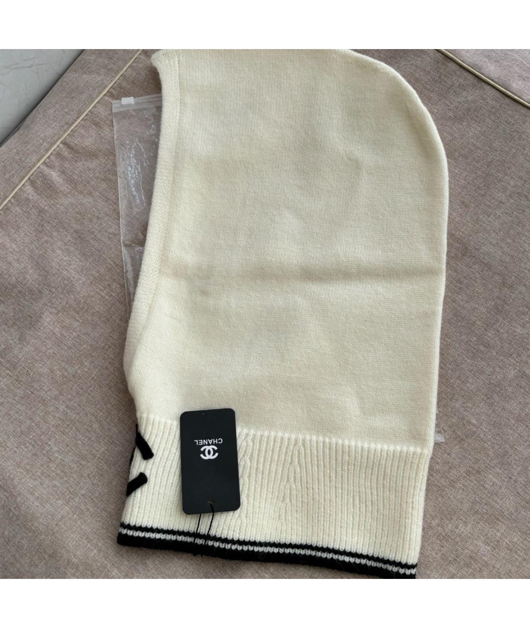 CHANEL Бежевый кашемировый капюшон, фото 8