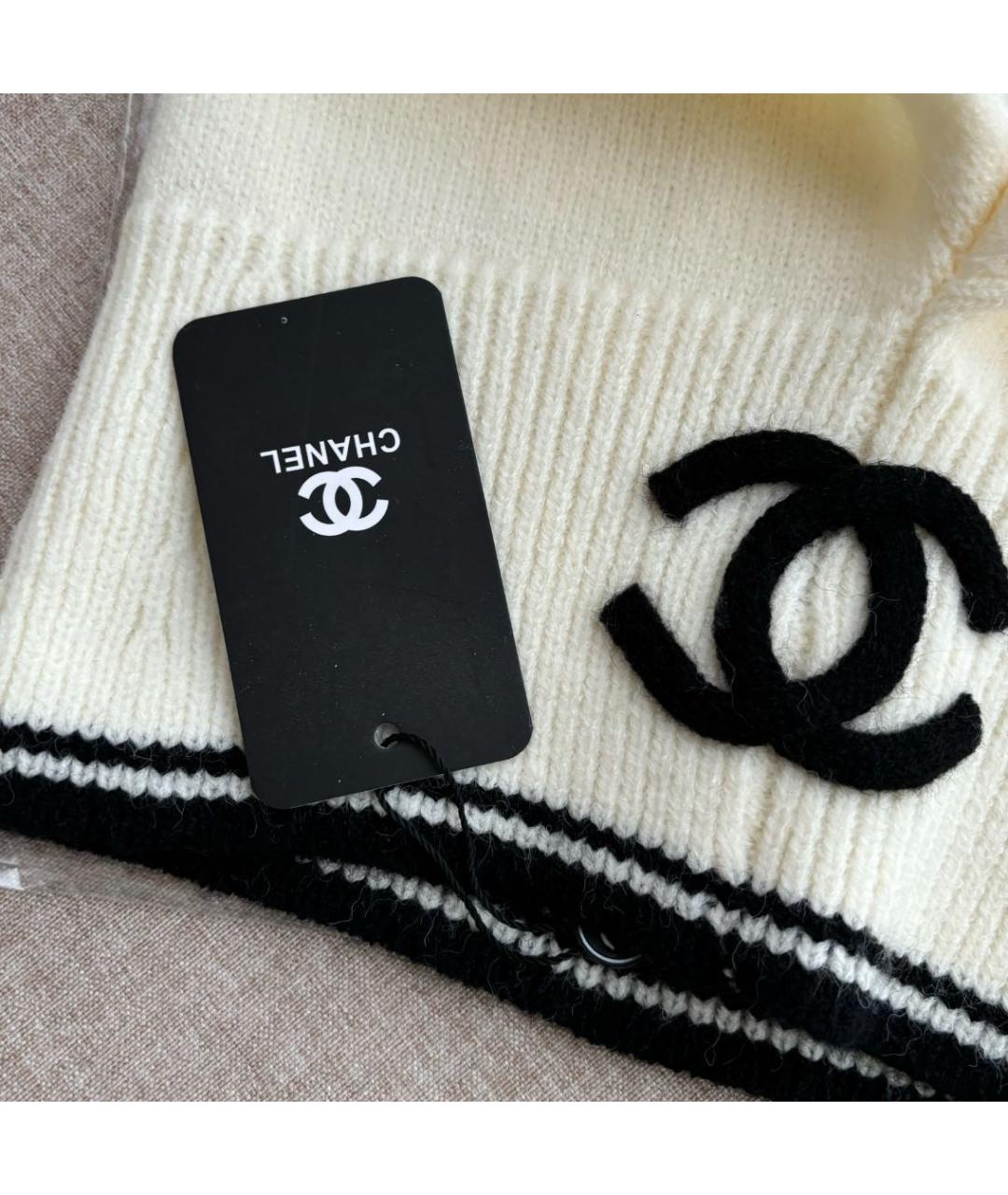CHANEL Бежевый кашемировый капюшон, фото 6