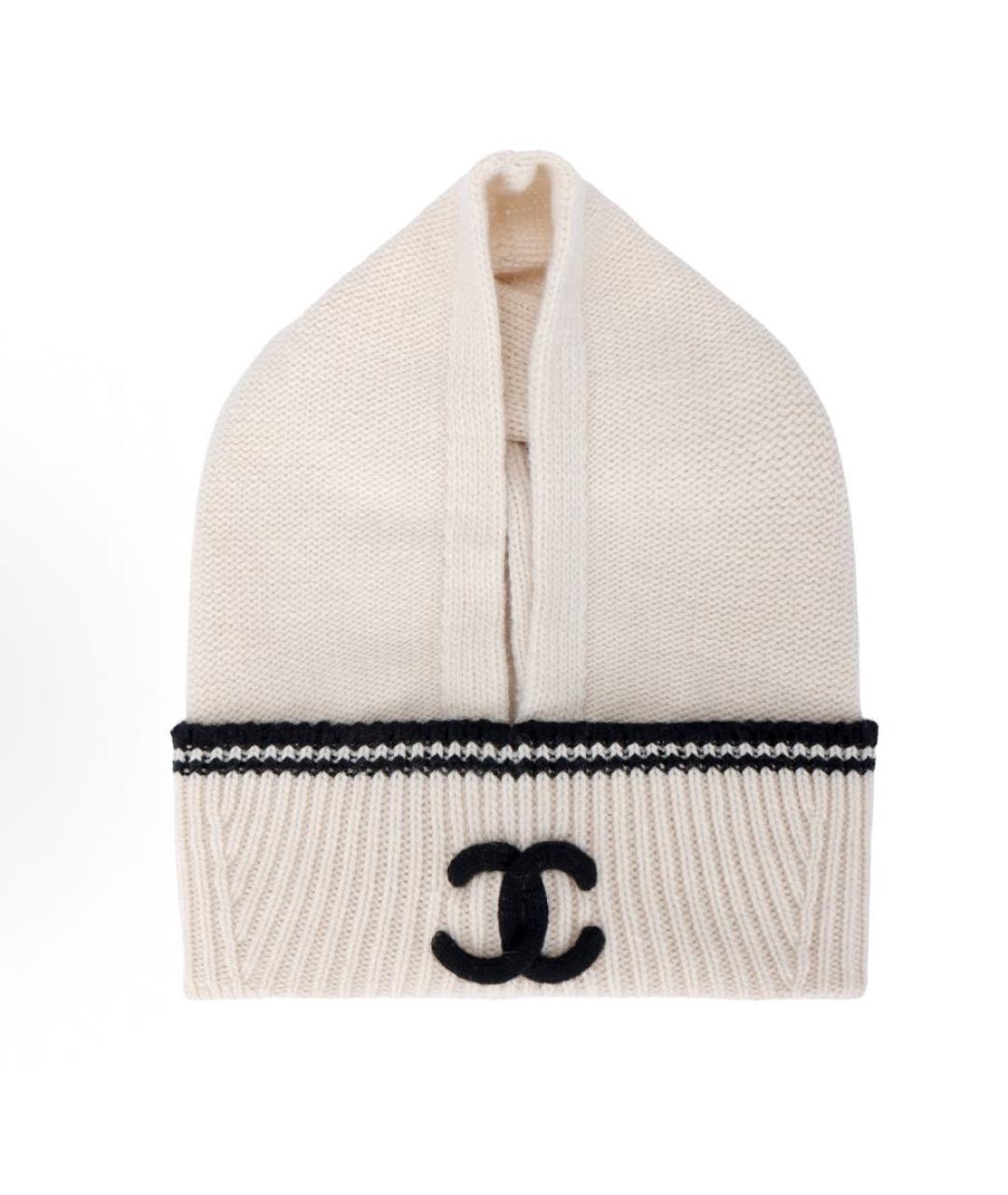 CHANEL Бежевый кашемировый капюшон, фото 9