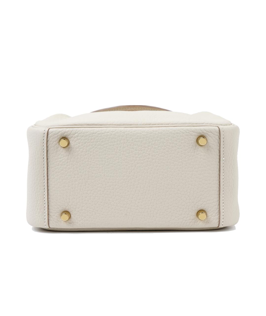 HERMES Белая кожаная сумка через плечо, фото 5