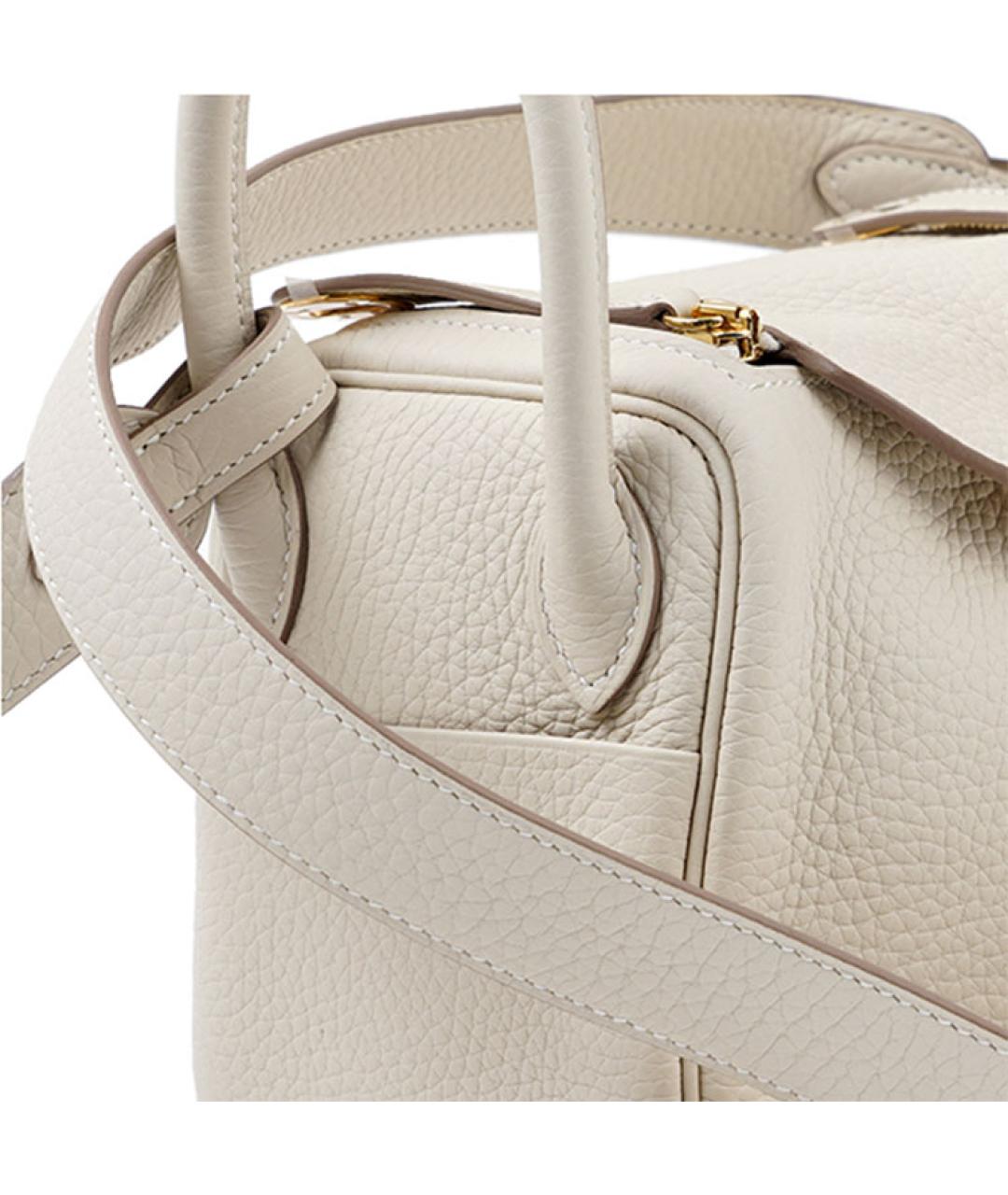 HERMES Белая кожаная сумка через плечо, фото 6