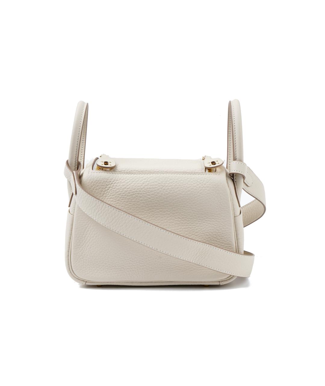 HERMES Белая кожаная сумка через плечо, фото 3