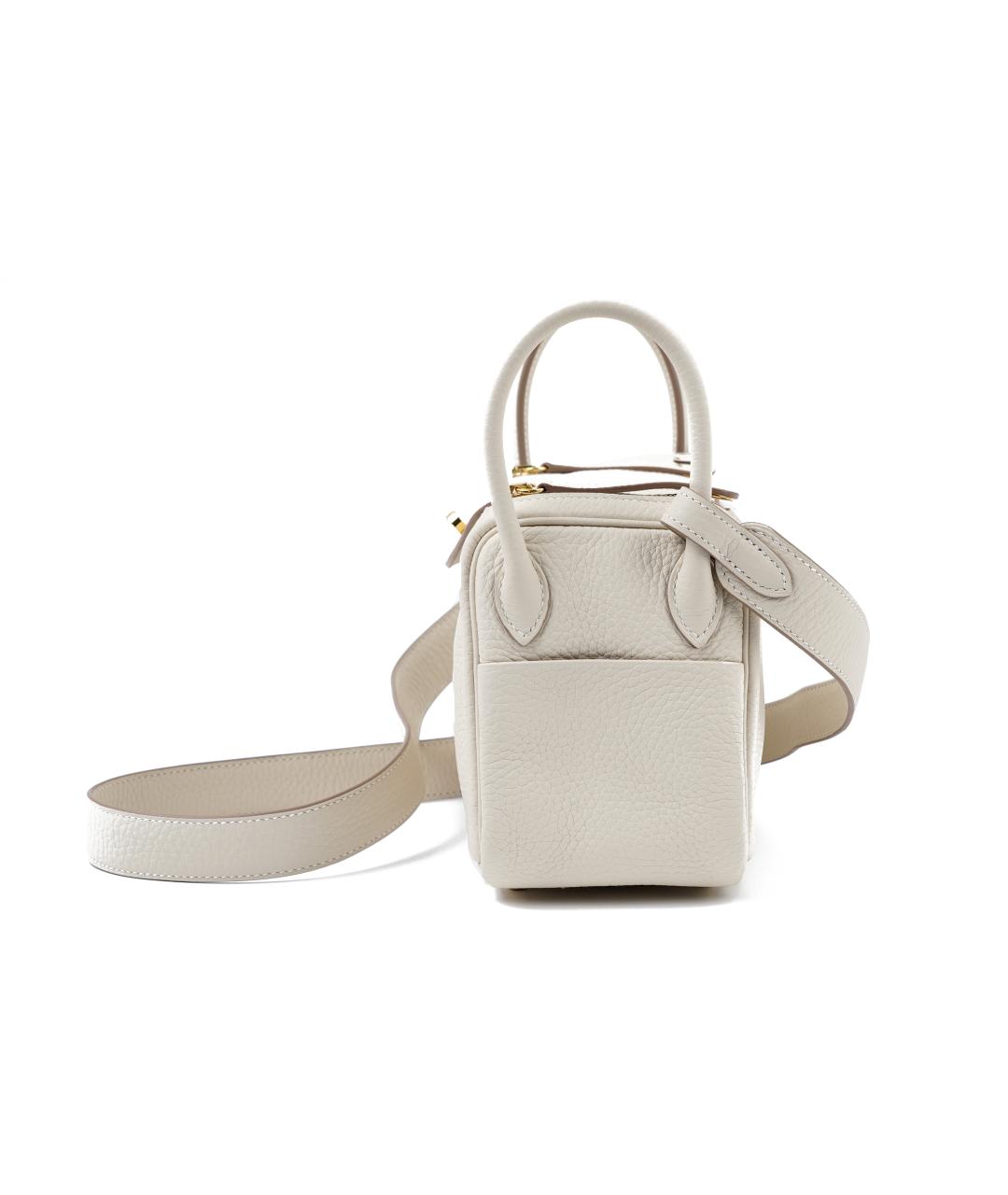 HERMES Белая кожаная сумка через плечо, фото 4