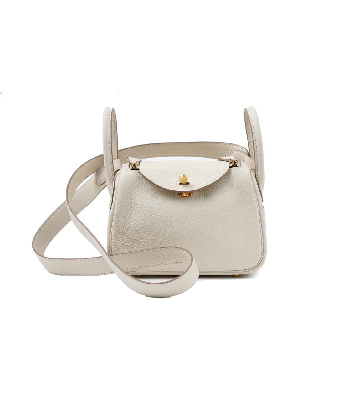 HERMES Белая кожаная сумка через плечо, фото 1