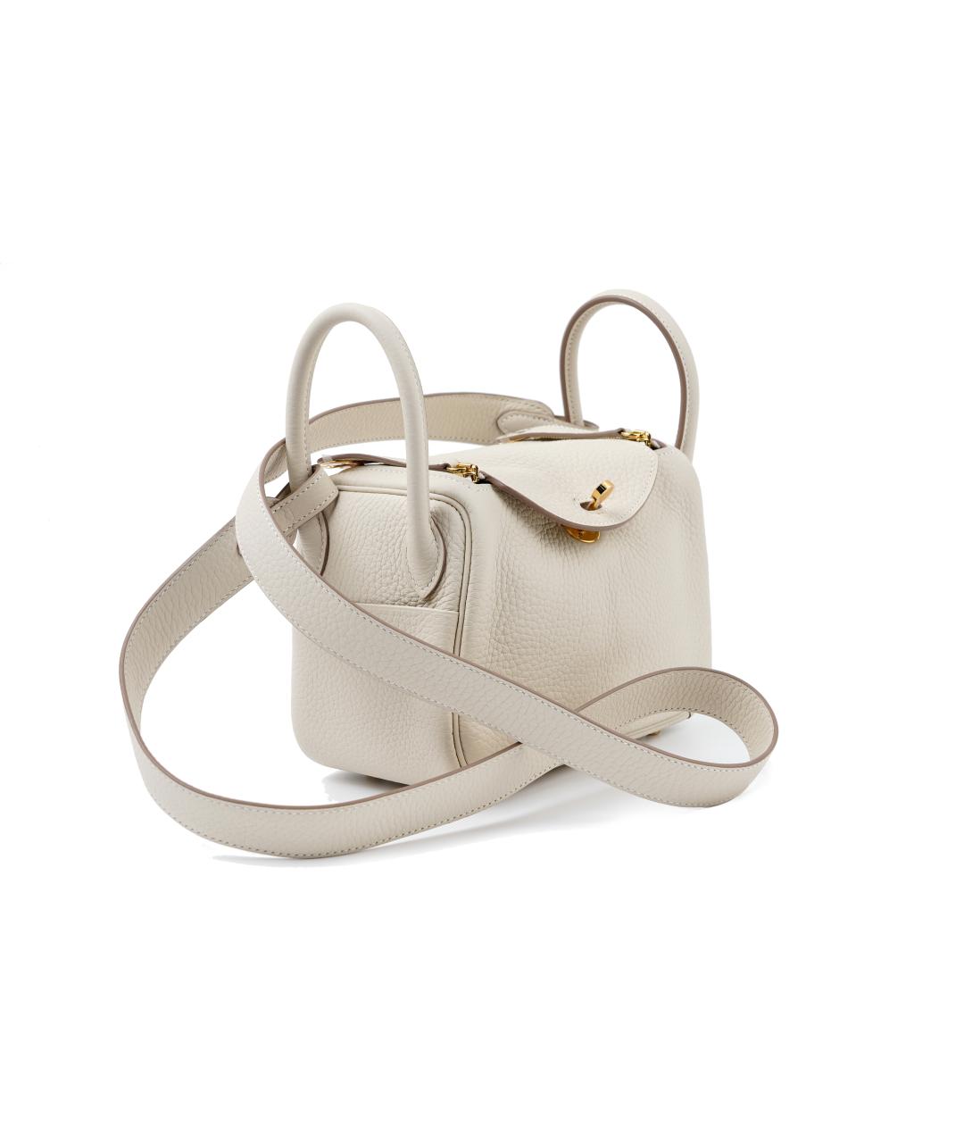 HERMES Белая кожаная сумка через плечо, фото 2