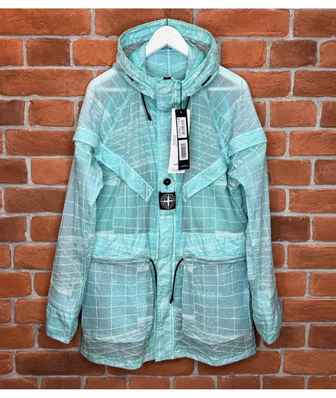 STONE ISLAND Голубая полиуретановая куртка, фото 8