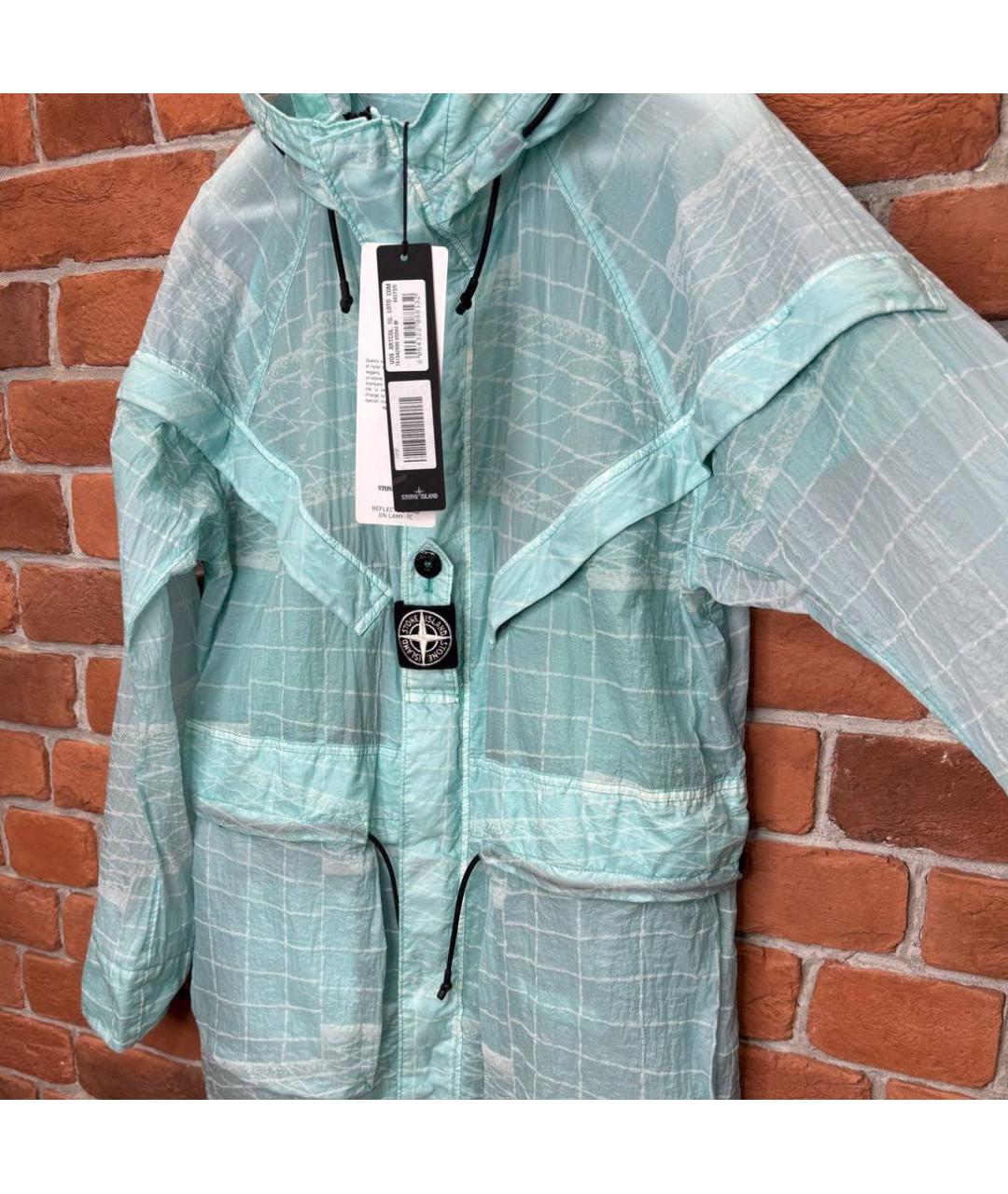 STONE ISLAND Голубая полиуретановая куртка, фото 3