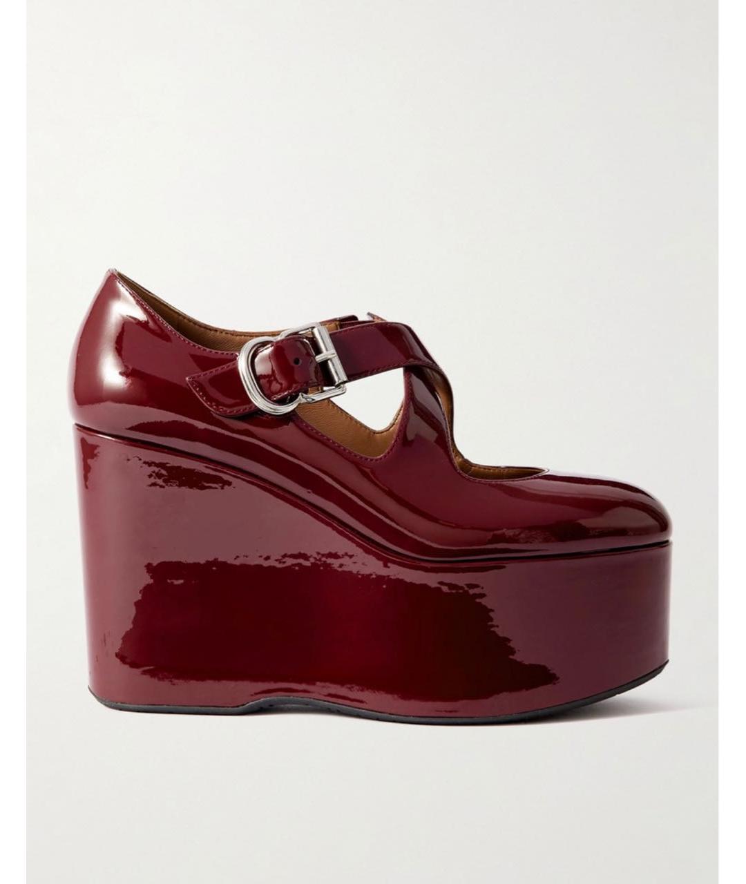 ALAIA Бордовые туфли из лакированной кожи, фото 4
