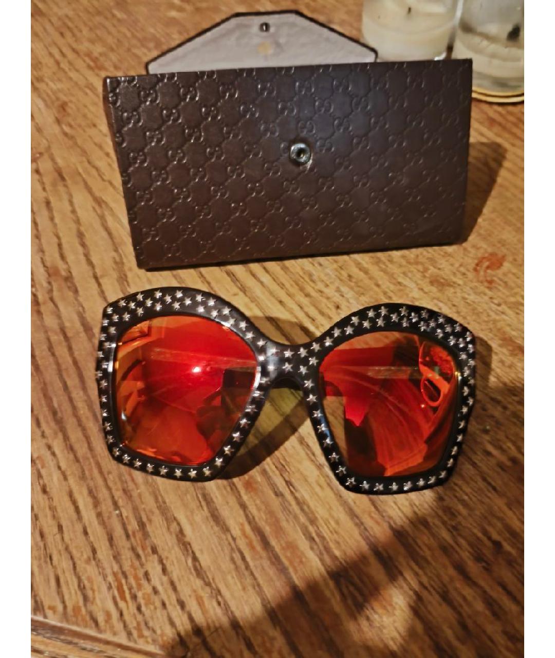 GUCCI Коричневые пластиковые солнцезащитные очки, фото 4