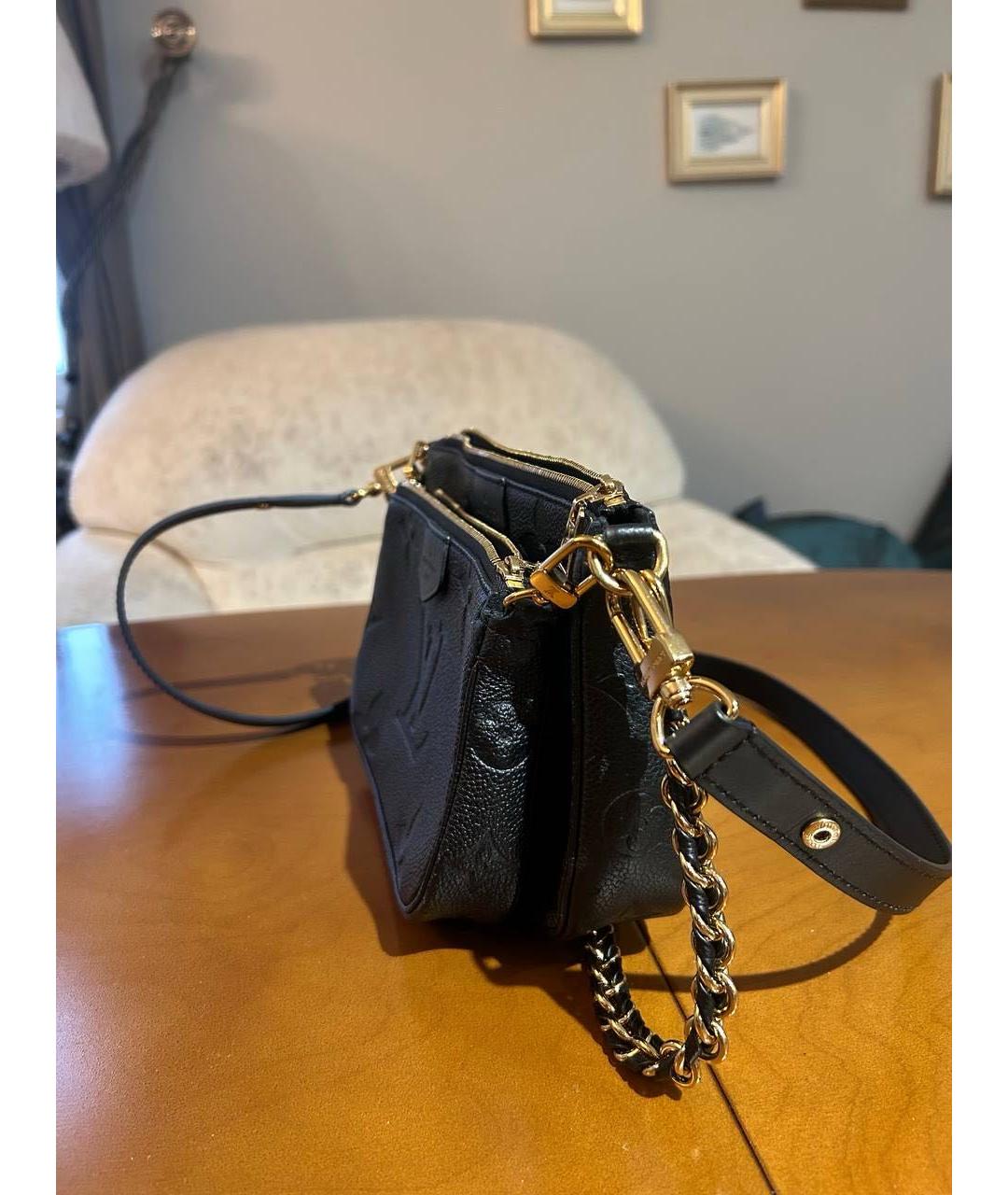 LOUIS VUITTON Черная кожаная сумка на плечо, фото 6