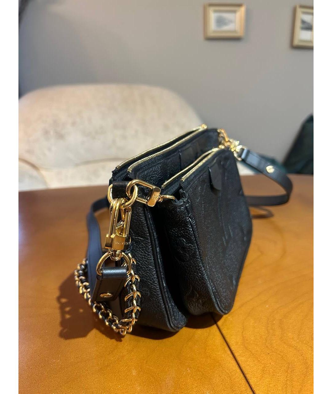 LOUIS VUITTON Черная кожаная сумка на плечо, фото 3