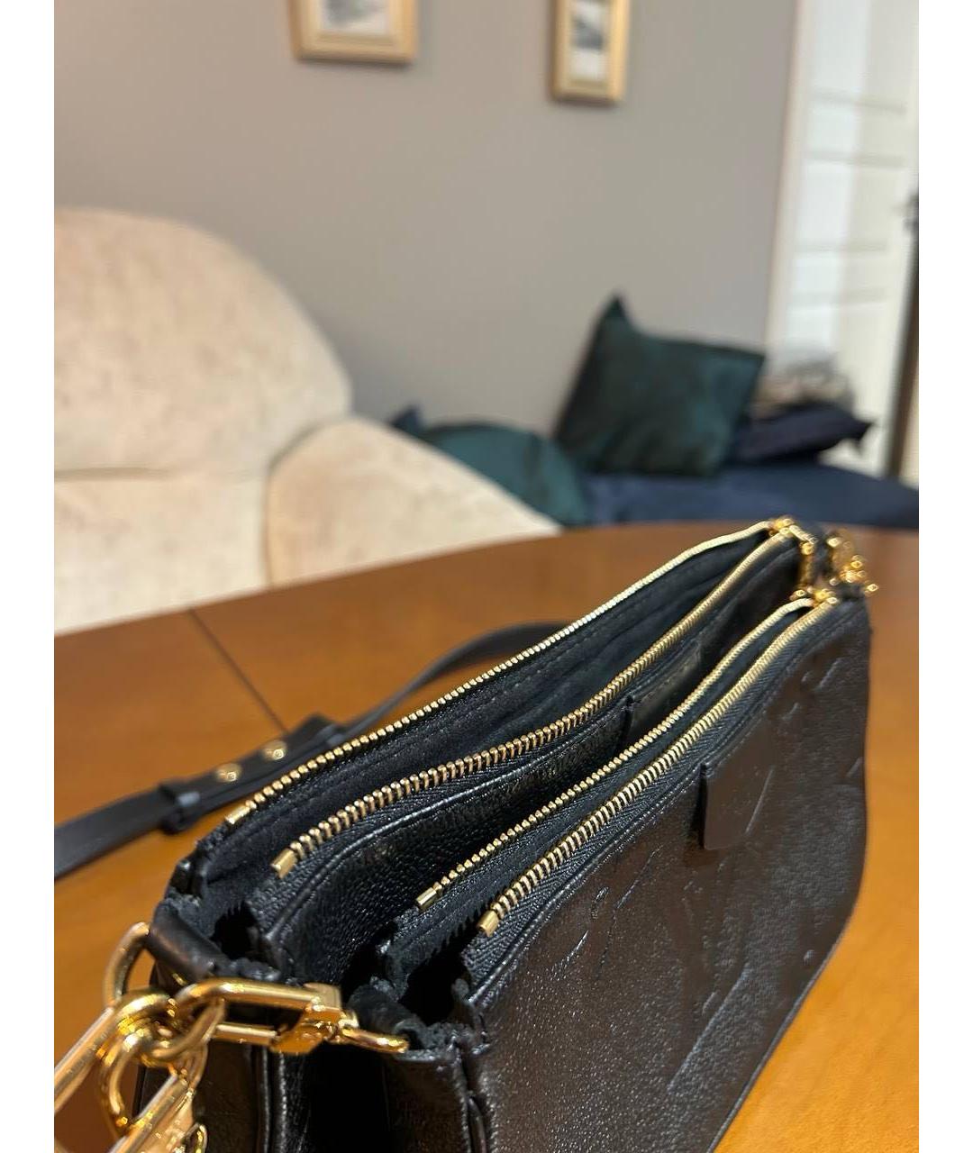 LOUIS VUITTON Черная кожаная сумка на плечо, фото 4