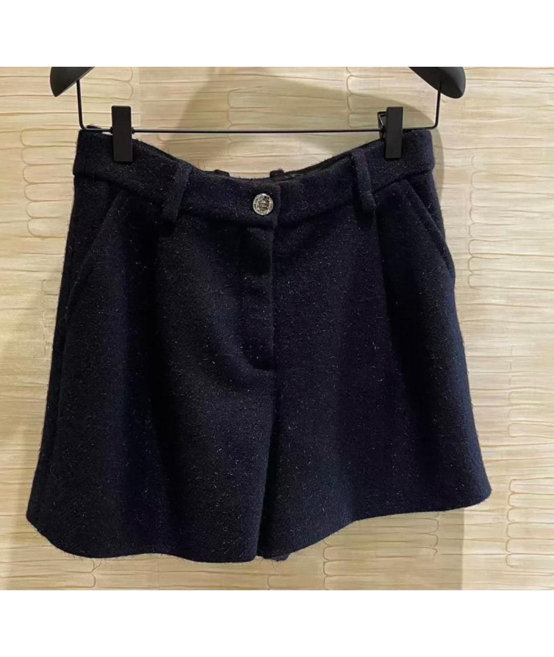 CHANEL Темно-синий шерстяной костюм с брюками, фото 2