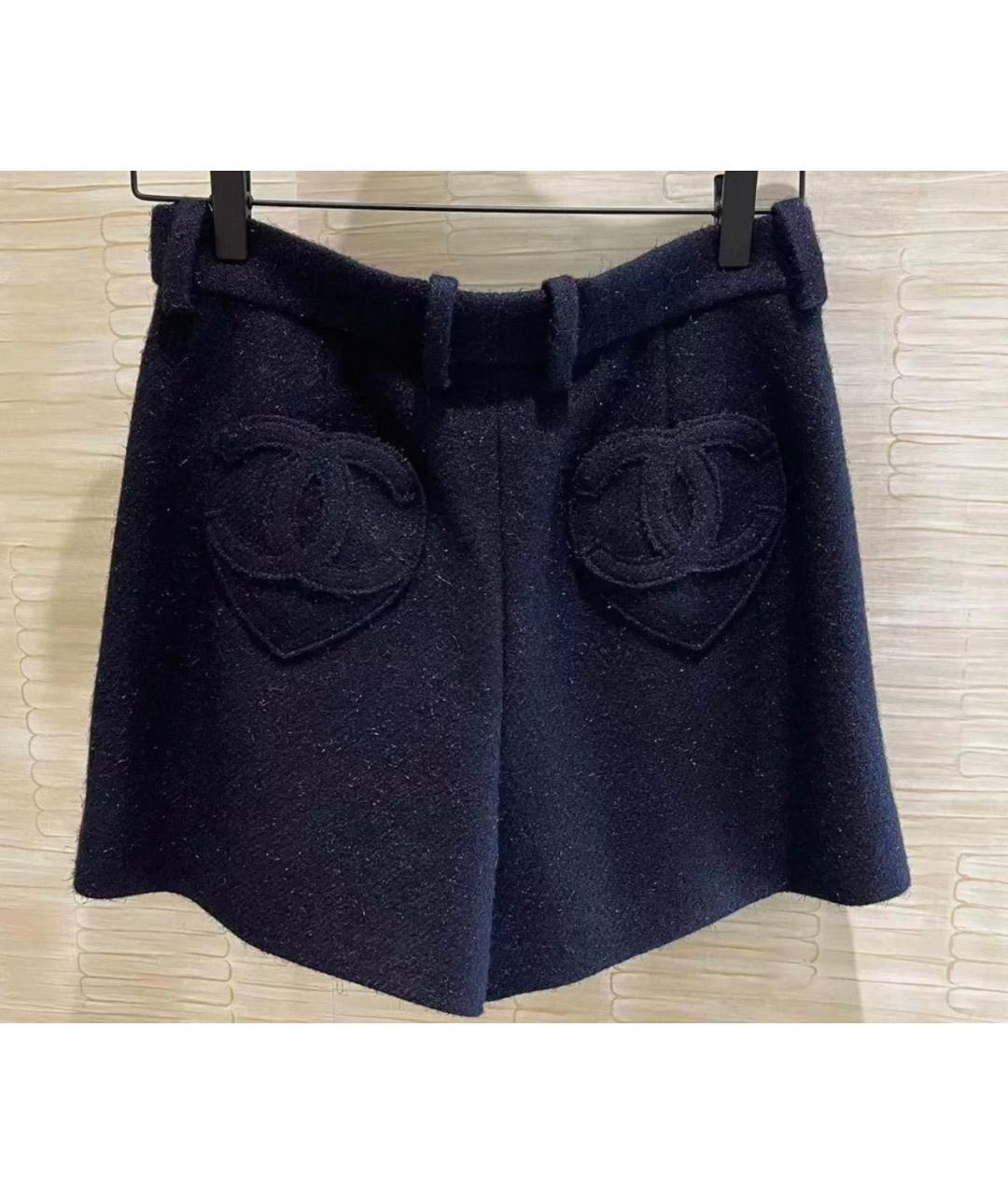 CHANEL Темно-синий шерстяной костюм с брюками, фото 4