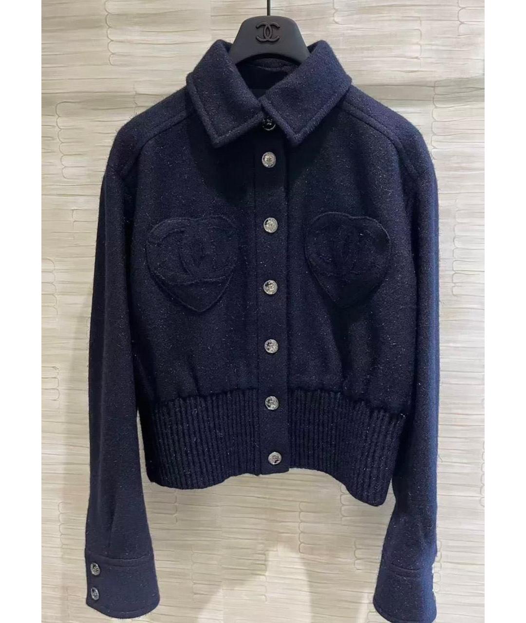 CHANEL Темно-синий шерстяной костюм с брюками, фото 9