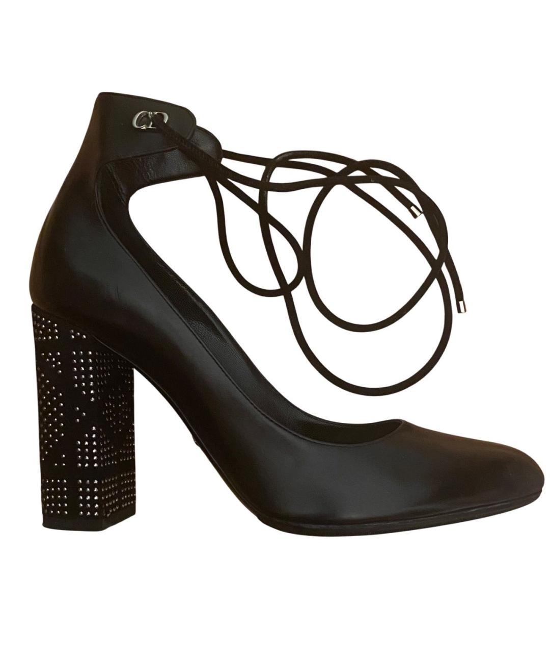 CHRISTIAN DIOR Черные кожаные туфли, фото 1