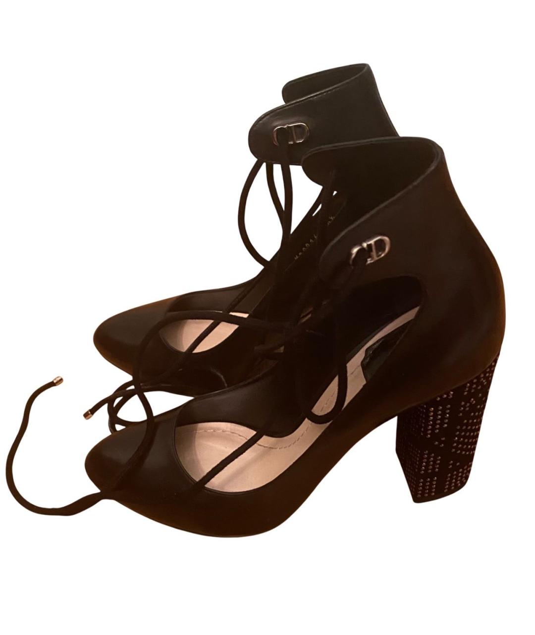 CHRISTIAN DIOR Черные кожаные туфли, фото 3