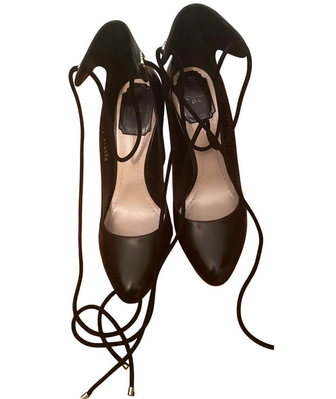 CHRISTIAN DIOR Черные кожаные туфли, фото 2