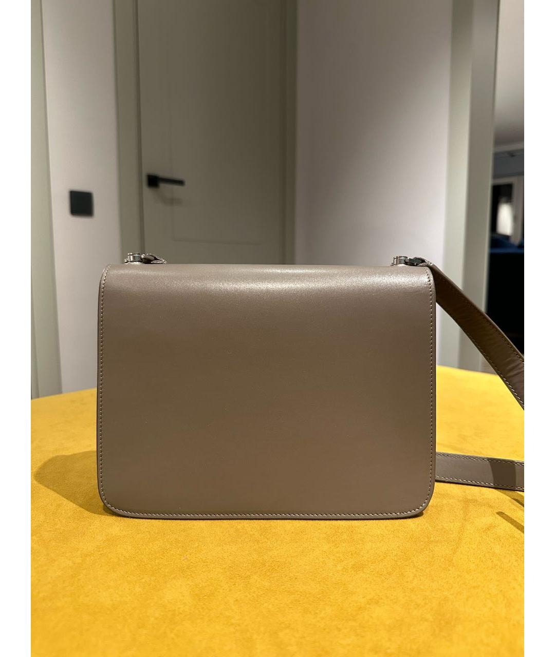SAINT LAURENT Серая кожаная сумка через плечо, фото 3